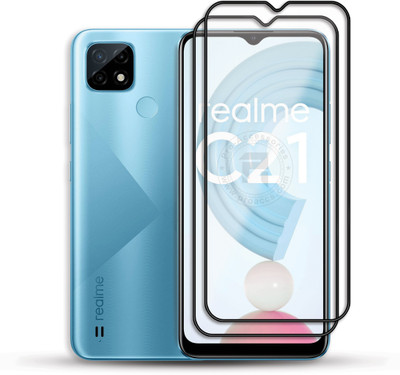 PROACCS Edge To Edge Tempered Glass for REALME C21(Pack of 2)