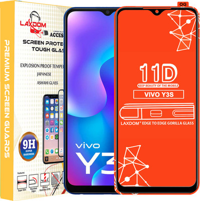 Laxdom Edge To Edge Tempered Glass for VIVO Y3S(Pack of 1)