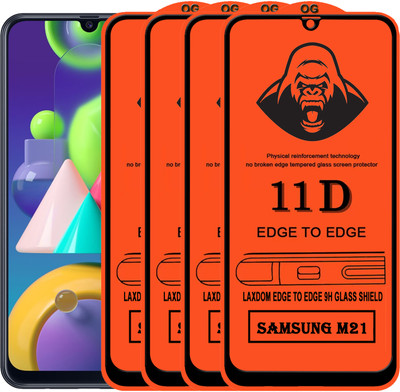 Laxdom Edge To Edge Tempered Glass for SAMSUNG GALAXY M21(Pack of 4)