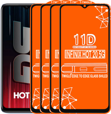TWIGLO Edge To Edge Tempered Glass for INFINIX HOT 20 5G(Pack of 4)