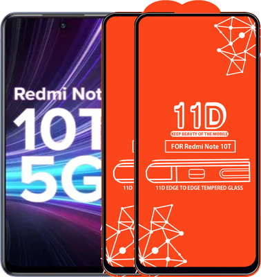 Qyist Edge To Edge Tempered Glass for Redmi Note 10T(Pack of 2)