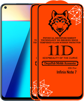 DeepzHub Edge To Edge Tempered Glass for Infinix Note 7(Pack of 2)