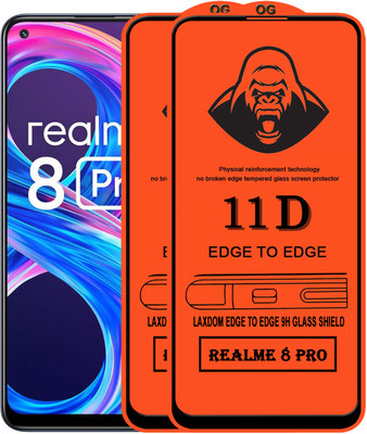 Laxdom Edge To Edge Tempered Glass for REALME 8 PRO(Pack of 2)