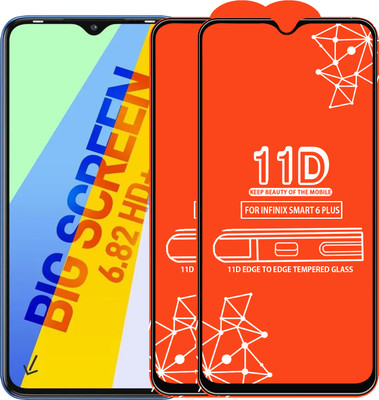 Roxel Edge To Edge Tempered Glass for Infinix Smart 6 Plus(Pack of 2)
