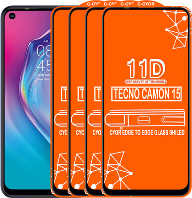 CYOR Edge To Edge Tempered Glass for TECNO CAMON 15(Pack of 4)