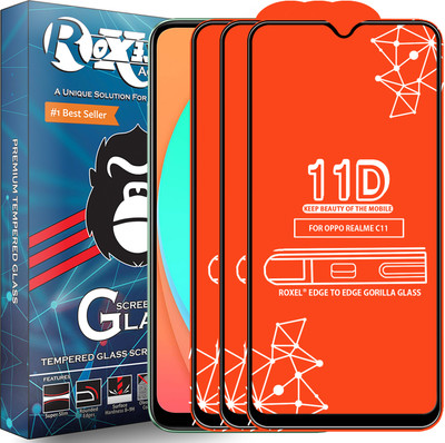 Roxel Edge To Edge Tempered Glass for Realme C11(Pack of 3)