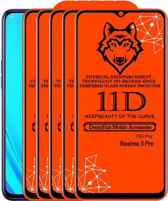 DeepzHub Edge To Edge Tempered Glass for Realme 3 Pro(Pack of 5)