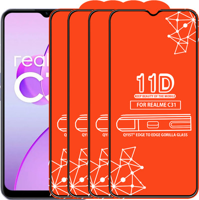 Qyist Edge To Edge Tempered Glass for Realme C31(Pack of 4)