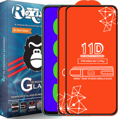 Roxel Edge To Edge Tempered Glass for Infinix Hot 12 Play(Pack of 2)
