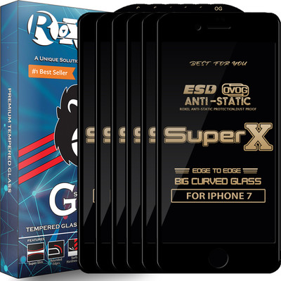 Roxel Edge To Edge Tempered Glass for Apple iPhone 7(Pack of 6)
