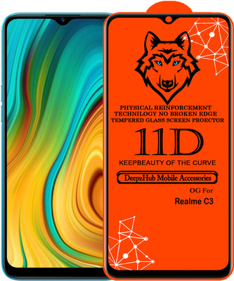 CRodible Edge To Edge Tempered Glass for Realme C3(Pack of 1)