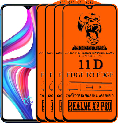 CYOR Edge To Edge Tempered Glass for Realme X2 Pro(Pack of 4)