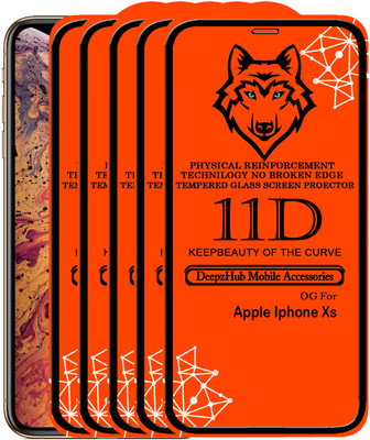 DeepzHub Edge To Edge Tempered Glass for Apple iPhone XS(Pack of 5)