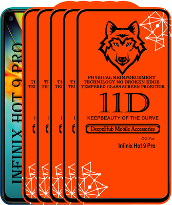 DeepzHub Edge To Edge Tempered Glass for Infinix Hot 9 Pro(Pack of 5)