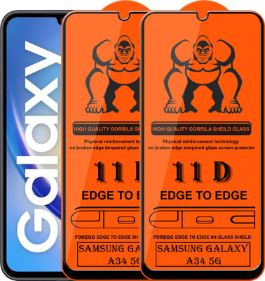 Forego Edge To Edge Tempered Glass for SAMSUNG Galaxy A34 5G(Pack of 2)