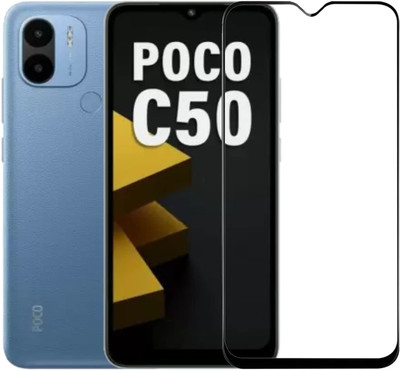 O2MG Edge To Edge Tempered Glass for POCO C50(Pack of 1)