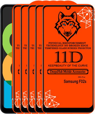 DeepzHub Edge To Edge Tempered Glass for Samsung F02s(Pack of 5)