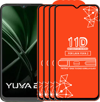 PikTrue Edge To Edge Tempered Glass for LAVA YUVA 2(Pack of 4)