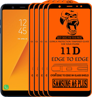 CYOR Edge To Edge Tempered Glass for Samsung Galaxy A6 Plus(Pack of 5)