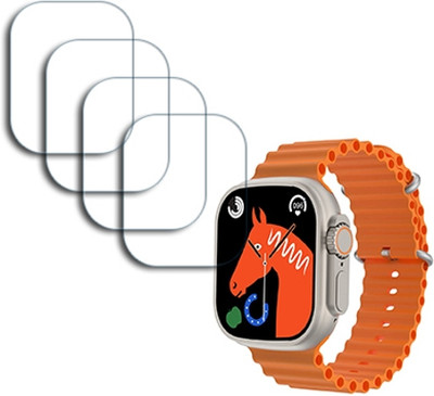 SOMTONE Edge To Edge Tempered Glass for Ultra 8 SmartWatch 2.5 inch (49mm) Latest 8 Series CREEN GUARD(Pack of 4)