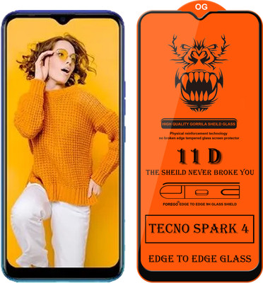 Forego Edge To Edge Tempered Glass for Tecno Spark 4(Pack of 1)