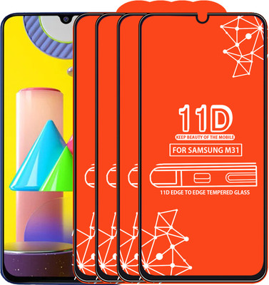Qyist Edge To Edge Tempered Glass for Samsung Galaxy M31(Pack of 4)