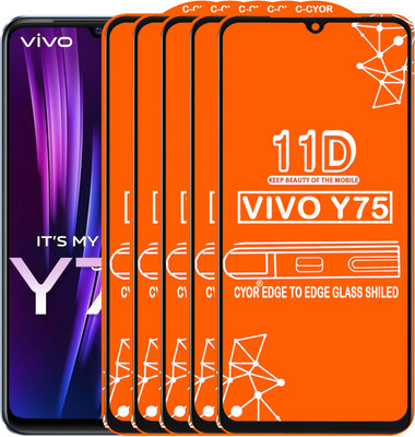 CYOR Edge To Edge Tempered Glass for VIVO Y75(Pack of 5)