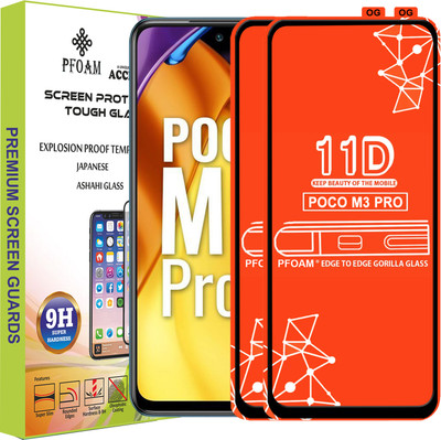 PFOAM Edge To Edge Tempered Glass for POCO M3 PRO(Pack of 2)