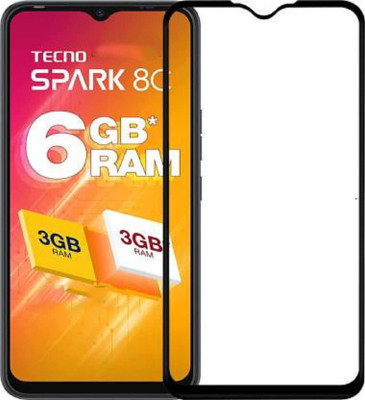 DMJHP Edge To Edge Tempered Glass for Tecno Spark 8C(Pack of 1)
