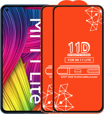 Qyist Edge To Edge Tempered Glass for Mi 11 Lite(Pack of 2)