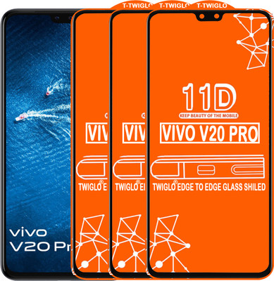TWIGLO Edge To Edge Tempered Glass for VIVO V20 PRO(Pack of 3)