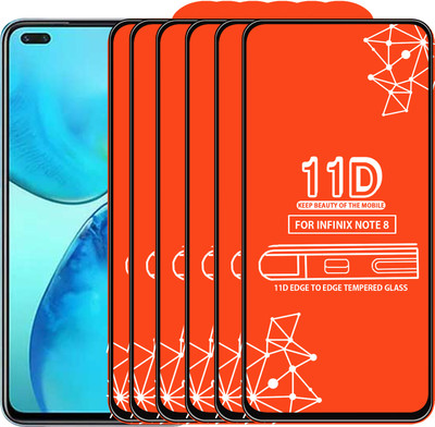 Roxel Edge To Edge Tempered Glass for Infinix Note 8(Pack of 6)