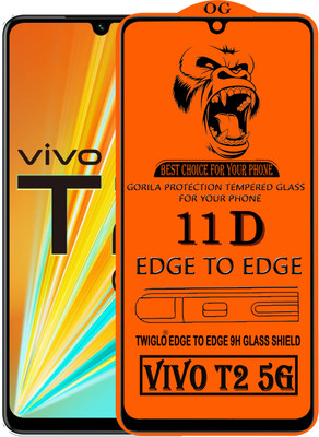 TWIGLO Edge To Edge Tempered Glass for VIVO T2 5G(Pack of 1)