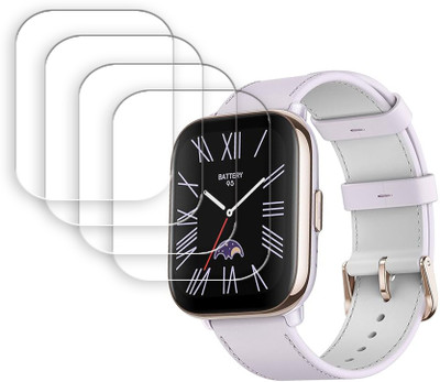 SOMTONE Edge To Edge Tempered Glass for Amazfit Active Smart Watch 1.75 inch SMARTWATCH SCREEN GUARD(Pack of 4)
