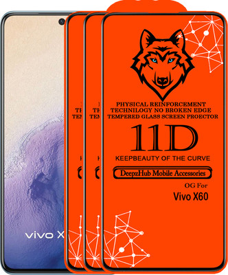 DeepzHub Edge To Edge Tempered Glass for Vivo X60(Pack of 3)