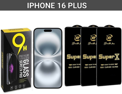 SuperX Edge To Edge Tempered Glass for iphone 16 Plus(Pack of 3)