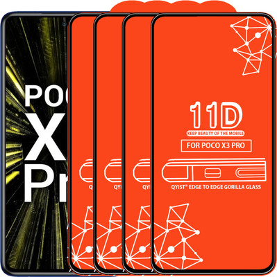 Qyist Edge To Edge Tempered Glass for Poco X3 Pro(Pack of 4)
