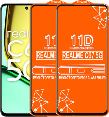 TWIGLO Edge To Edge Tempered Glass for REALME C67 5G(Pack of 2)