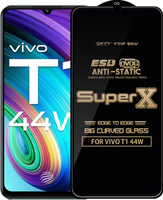 Qyist Edge To Edge Tempered Glass for VIVO T1 44W(Pack of 1)