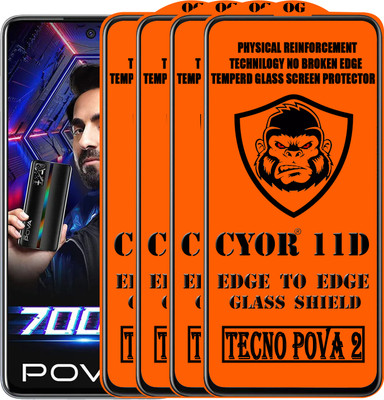 CYOR Edge To Edge Tempered Glass for TECNO POVA 2(Pack of 4)