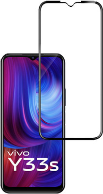 AuraX Edge To Edge Tempered Glass for vivo Y33s, vivo Y21(Pack of 1)