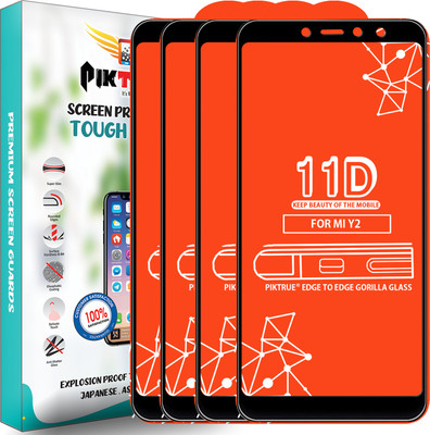 PikTrue Edge To Edge Tempered Glass for Mi Redmi Y2(Pack of 4)