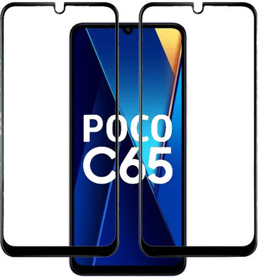 KMPERED Edge To Edge Tempered Glass for POCO C65, POCO C65 5G, Poco C65, Poco C65 5G(Pack of 2)