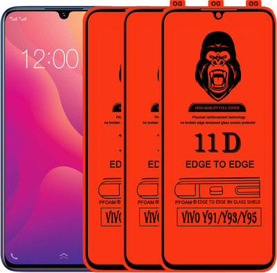 Rofix star Edge To Edge Tempered Glass for VIVO Y91(Pack of 3)