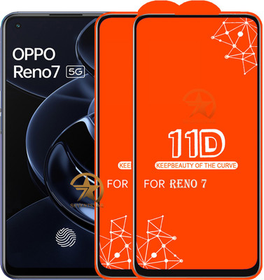 SEVEN7STAR Edge To Edge Tempered Glass for OPPO Reno7(Pack of 2)