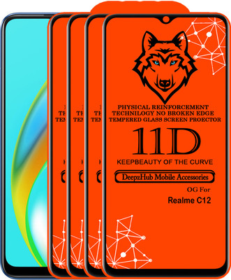 CRodible Edge To Edge Tempered Glass for Realme C12(Pack of 4)