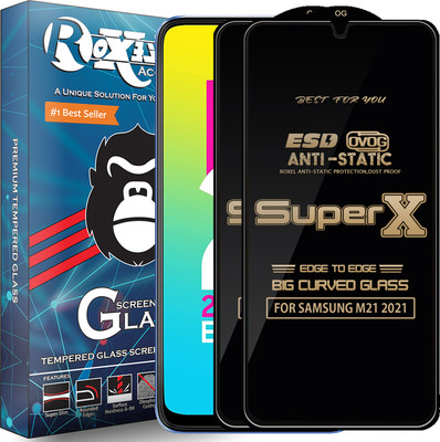 Roxel Edge To Edge Tempered Glass for SAMSUNG M21 2021(Pack of 2)