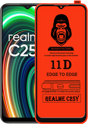 Laxdom Edge To Edge Tempered Glass for REALME C25Y(Pack of 1)