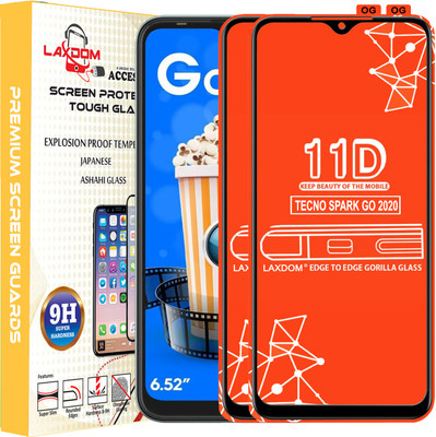 Laxdom Edge To Edge Tempered Glass for TECNO SPARK GO 2020(Pack of 2)