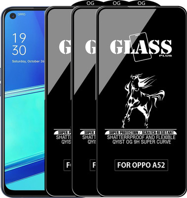 Qyist Edge To Edge Tempered Glass for OPPO A52(Pack of 3)